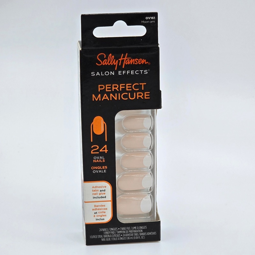Sally Hansen Salon Effects OV161 Moon-ami Oval Press On Nails 24 New